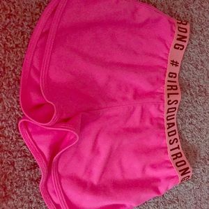 Pink gym shorts